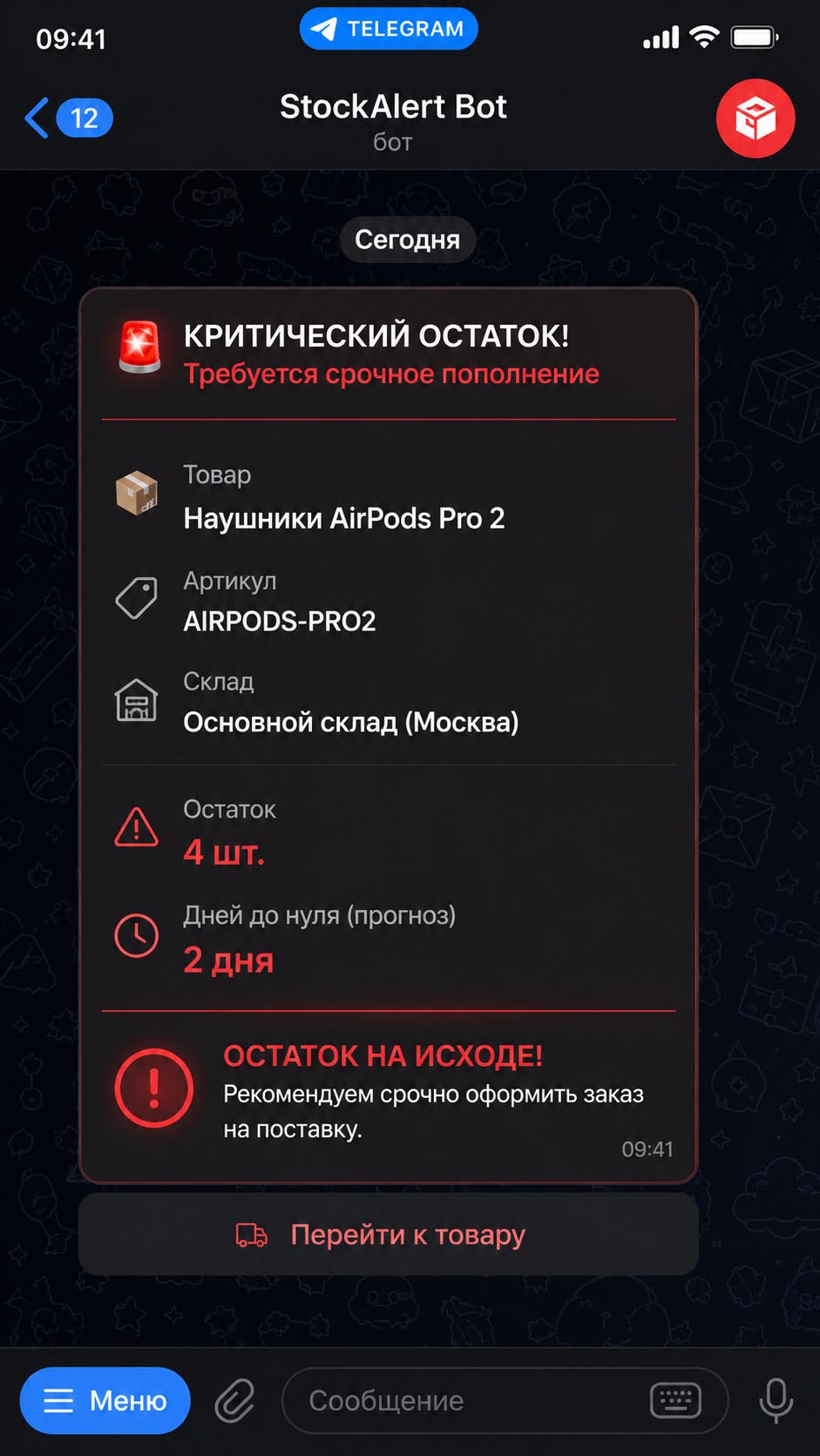 Алерты в Telegram
