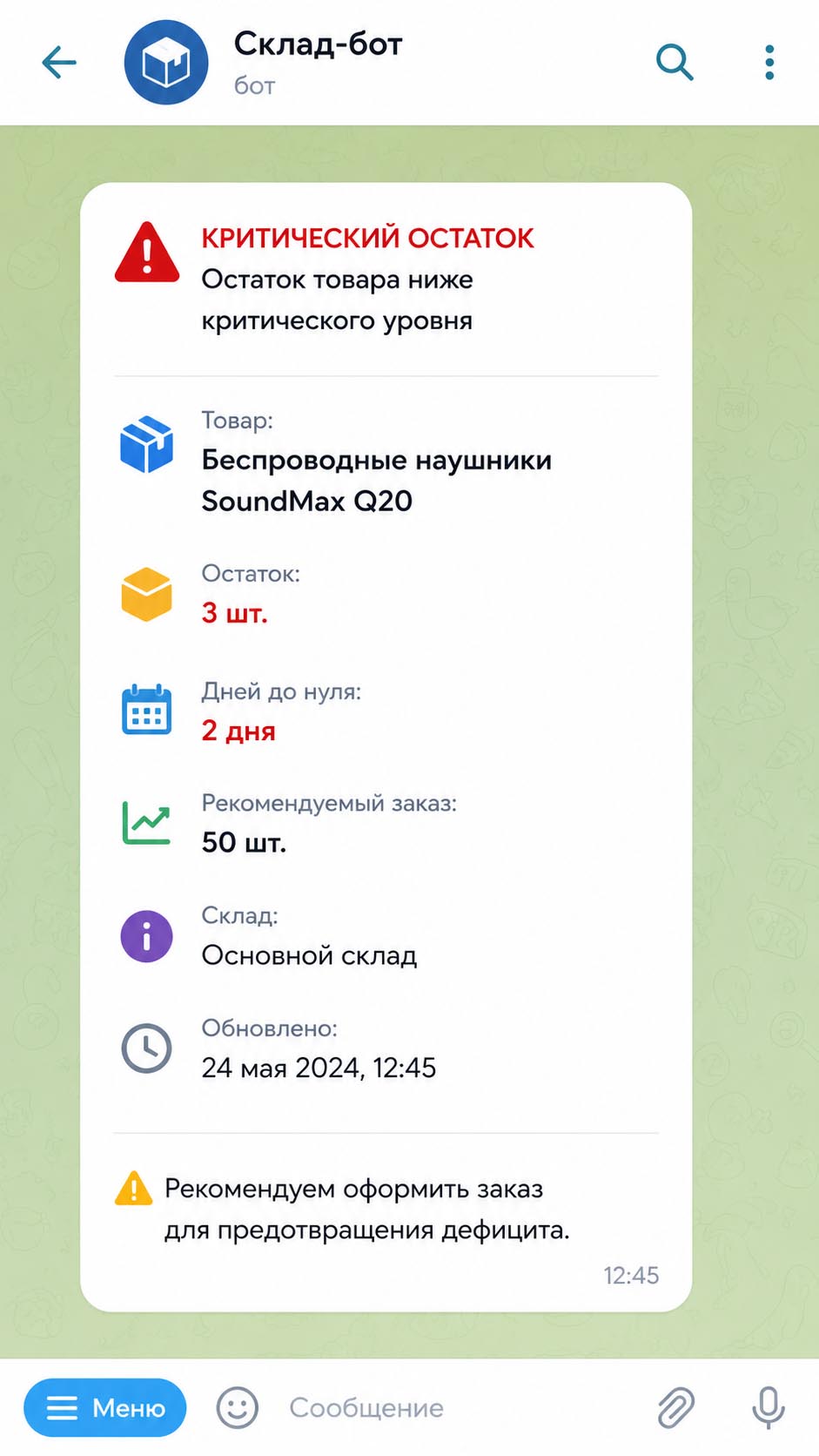 Алерты в Telegram